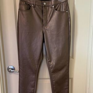 Express Dark Brown Faux Leather Pants